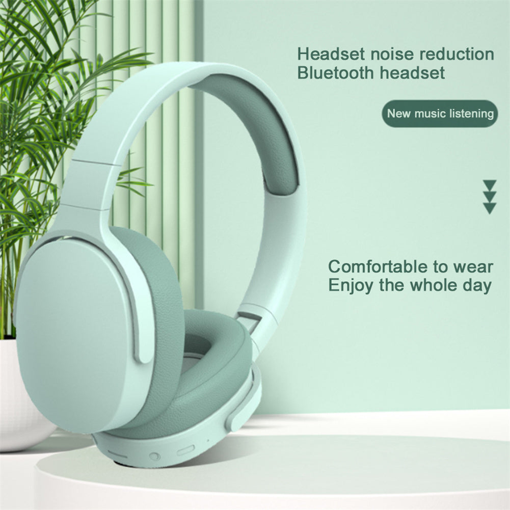 P2961 Bluetooth 5.1 Wireless Gaming Headset In-Ear Stereo HIFI Subwoofer Headphones with TF Card Slot, AUX Music Player, and Built-in Microphone - Grey