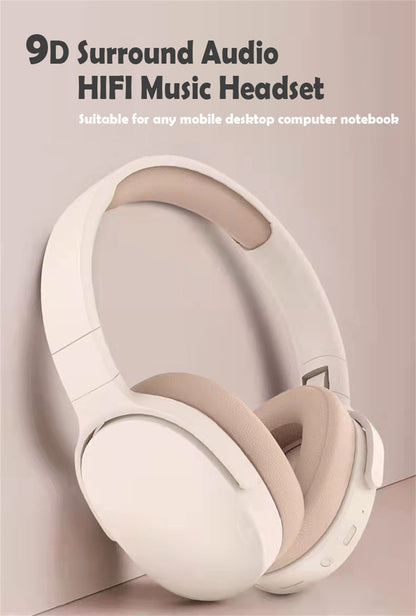 P2961 Bluetooth 5.1 Wireless Gaming Headset In-Ear Stereo HIFI Subwoofer Headphones with TF Card Slot, AUX Music Player, and Built-in Microphone - Grey
