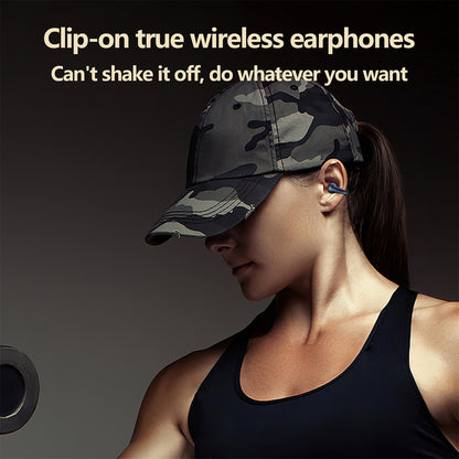 Q80 TWS Wireless Headphones Bluetooth 5.3 Bone Conduction Sports Headset Clip-on Earphones Open-Ear Running Earbuds with Noise Reduction - White