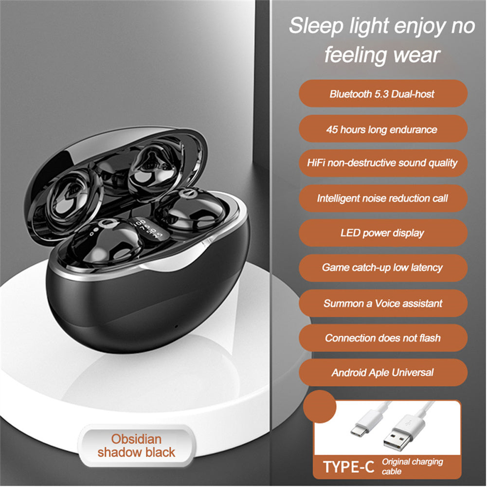 S800 Wireless Earbuds Bluetooth 5.3 Mini Invisible Headphones with 28H Playtime, IPX5 Waterproof, Touch Control, HiFi Stereo Sound for Sports, Fitness, Work, Sleep, and Home