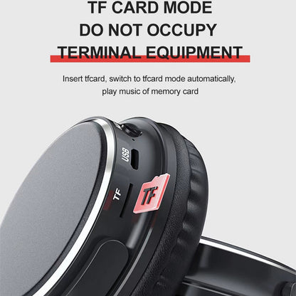 VJ901 Wireless Headphones Over Ear Wireless Headphones Foldable Lightweight Headset With TF Card Mode blue