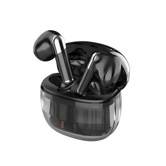 J209 Wireless Earbuds With Transparent Charging Case Earphones Stereo Sound In Ear Earphones For Working Sports Gaming black