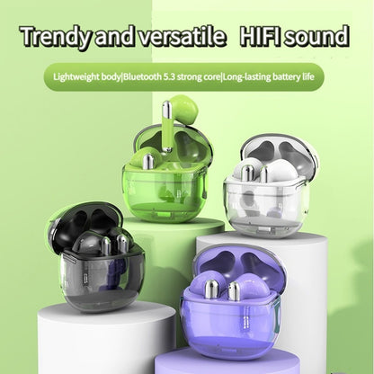 J209 Wireless Earbuds With Transparent Charging Case Earphones Stereo Sound In Ear Earphones For Working Sports Gaming black