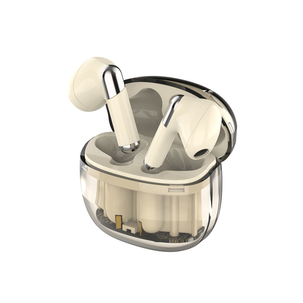 J209 Wireless Earbuds With Transparent Charging Case Earphones Stereo Sound In Ear Earphones For Working Sports Gaming black
