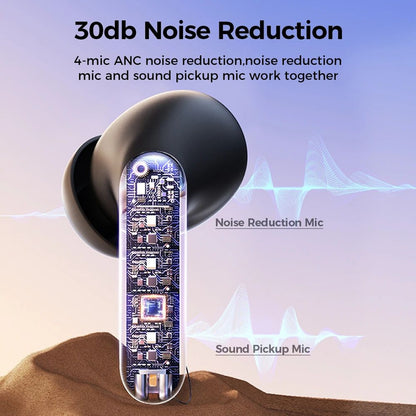 Wireless Earbuds Gaming Earphones with Charging Case Active Noise Reduction Headphones White