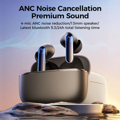 Wireless Earbuds Gaming Earphones with Charging Case Active Noise Reduction Headphones White