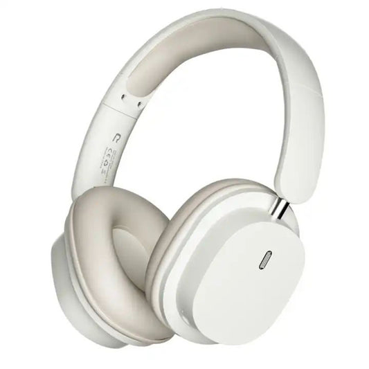 Wireless Headphones with Active Noise Cancelling | Bluetooth 5.3 Jerry Chip | 15 Hours Playtime | Foldable Over-Ear Design | Dual Device Connection | 40mm Drivers | 300mAh Battery | White