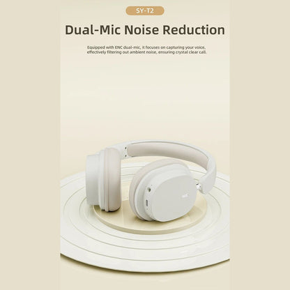 Wireless Headphones with Active Noise Cancelling | Bluetooth 5.3 Jerry Chip | 15 Hours Playtime | Foldable Over-Ear Design | Dual Device Connection | 40mm Drivers | 300mAh Battery | White