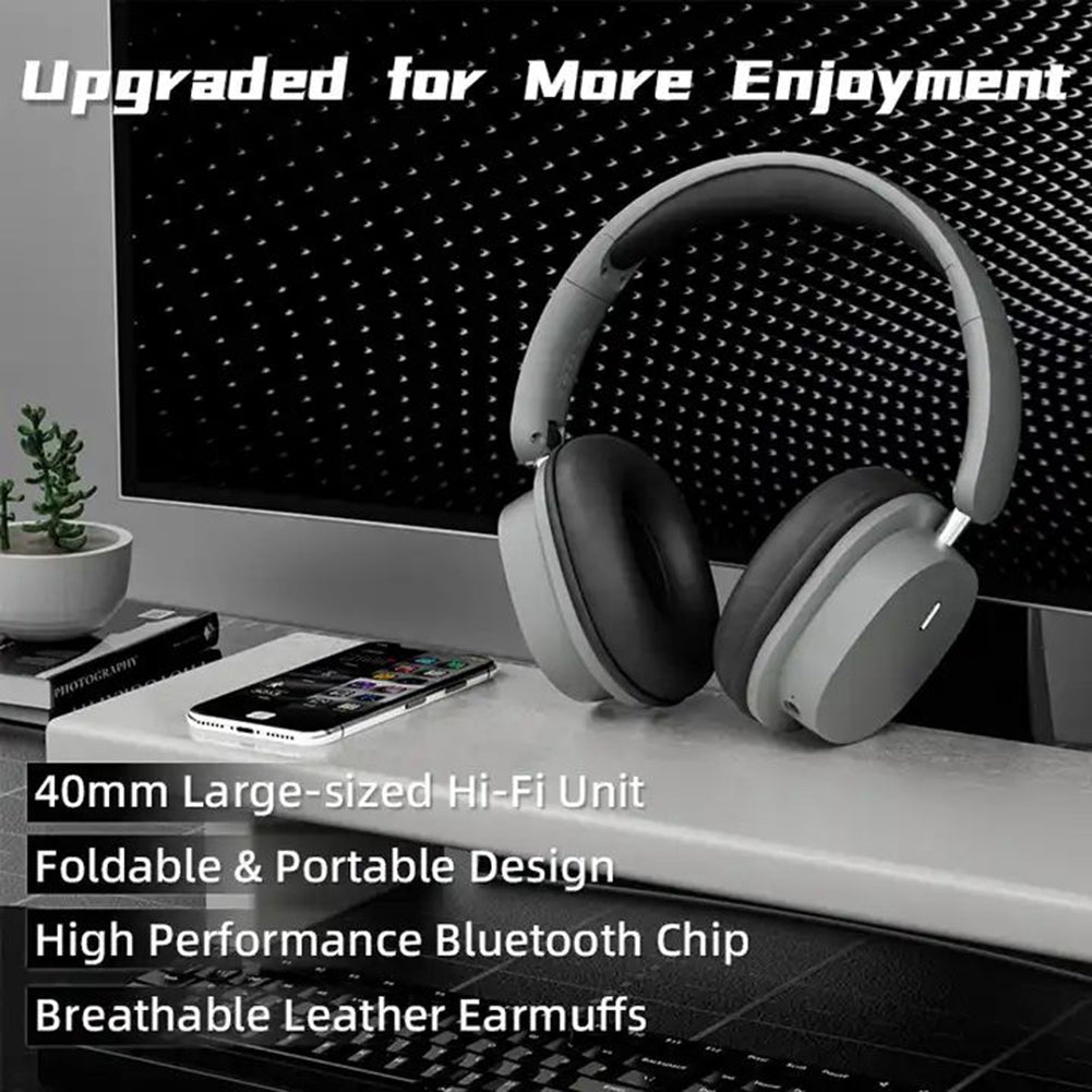 Wireless Headphones with Active Noise Cancelling | Bluetooth 5.3 Jerry Chip | 15 Hours Playtime | Foldable Over-Ear Design | Dual Device Connection | 40mm Drivers | 300mAh Battery | White