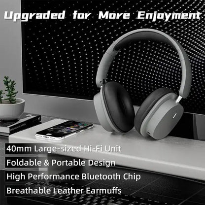 Wireless Headphones with Active Noise Cancelling | Bluetooth 5.3 Jerry Chip | 15 Hours Playtime | Foldable Over-Ear Design | Dual Device Connection | 40mm Drivers | 300mAh Battery | White