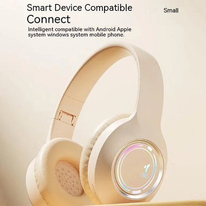 Noise Canceling Headset HIFI Sound Headphones Wireless Folding Scalable Gaming Headphones For Office Trucker pink