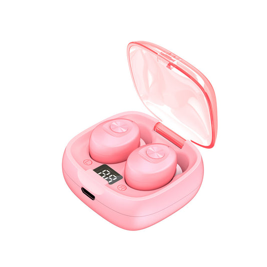 XG8 Wireless Earbuds Ultra Long Playtime Sleeping Headphones with Power Display Charging Case - Bluetooth 5.0 Waterproof Sports Earbuds for Running Working Out - Pink