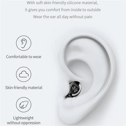 XG8 Wireless Earbuds Ultra Long Playtime Sleeping Headphones with Power Display Charging Case - Bluetooth 5.0 Waterproof Sports Earbuds for Running Working Out - Pink