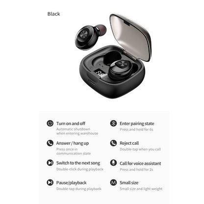 XG8 Wireless Earbuds Ultra Long Playtime Sleeping Headphones with Power Display Charging Case - Bluetooth 5.0 Waterproof Sports Earbuds for Running Working Out - Pink
