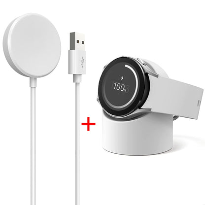 Galaxy Watch Charger Cable with Magnetic Wireless Charging Bracket - USB-C PD Fast Charging Adapter for Samsung Galaxy Watch 6, 5, 4, 3, Active & Classic Models (39.37 Inches/100CM) - White