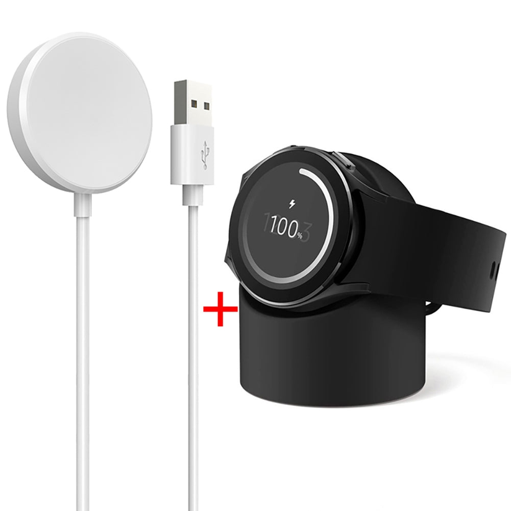 Galaxy Watch Charger Cable with Magnetic Wireless Charging Bracket - USB-C PD Fast Charging Adapter for Samsung Galaxy Watch 6, 5, 4, 3, Active & Classic Models (39.37 Inches/100CM) - White