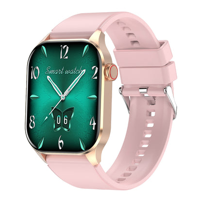 T98 Pink Smart Watch with Blood Oxygen, Blood Pressure, Heart Rate & Sleep Monitor - 2.04 Inch AMOLED Display for Smartphones