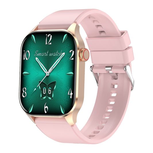 T98 Pink Smart Watch with Blood Oxygen, Blood Pressure, Heart Rate & Sleep Monitor - 2.04 Inch AMOLED Display for Smartphones