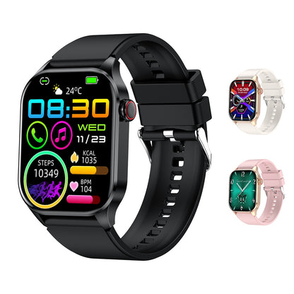 T98 Pink Smart Watch with Blood Oxygen, Blood Pressure, Heart Rate & Sleep Monitor - 2.04 Inch AMOLED Display for Smartphones