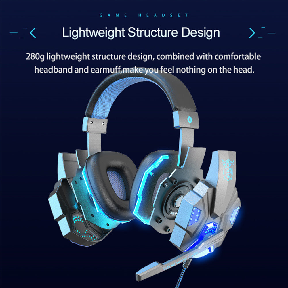 SY830MV Wired Headsets Over-Ear Stereo Earphones Cool Lighting Gaming Headset for Smart Phones Computer Laptop Tablet Black Red