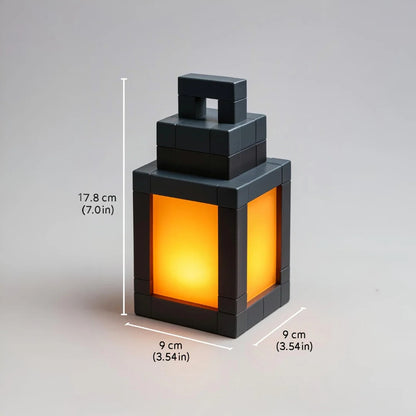  Pixelated Lantern Night Light With Warm Glow