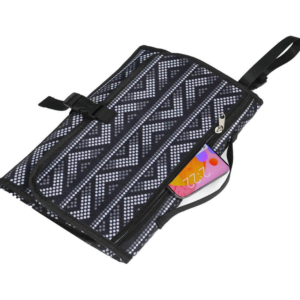 Portable Diaper Changing Kit Foldable Mat Headrest Storage evlune