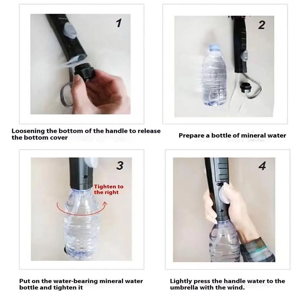 Rechargeable Umbrella Fan Misting evlune