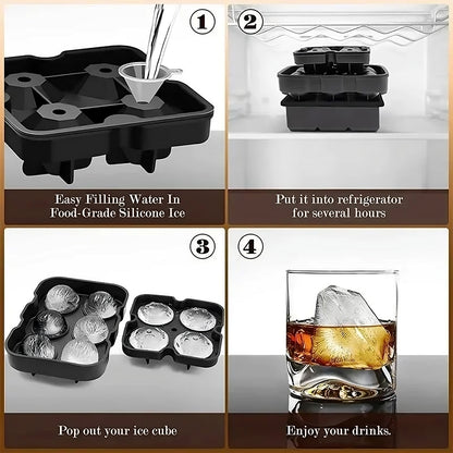 Reusable Ice Ball Mold Tray evlune