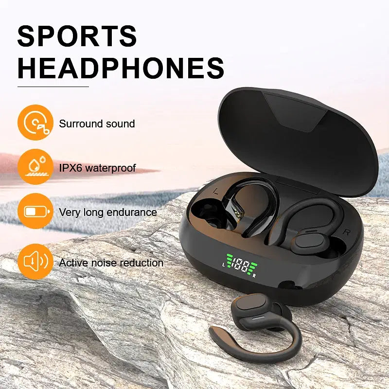 Original SP16 Wireless Earphones True Wireless Earbuds Ear Hook Sports HiFi Stereo Waterproof Headset With Mic TWS Bluetooth 5.3 Headphones for Gaming and Outdoor Activities