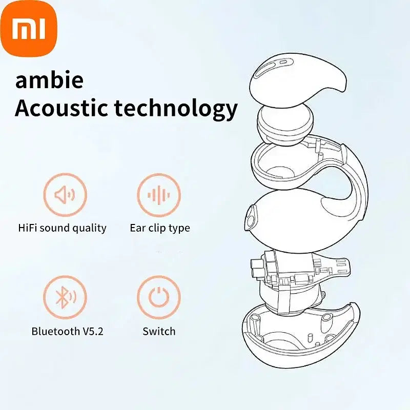 Xiaomi Original T75 Bone Conduction Bluetooth 5.3 Headphones - White aWireless Sports Earphones with HiFi Sound Quality, Waterproof Design, and Advanced Noise Cancelling Technology