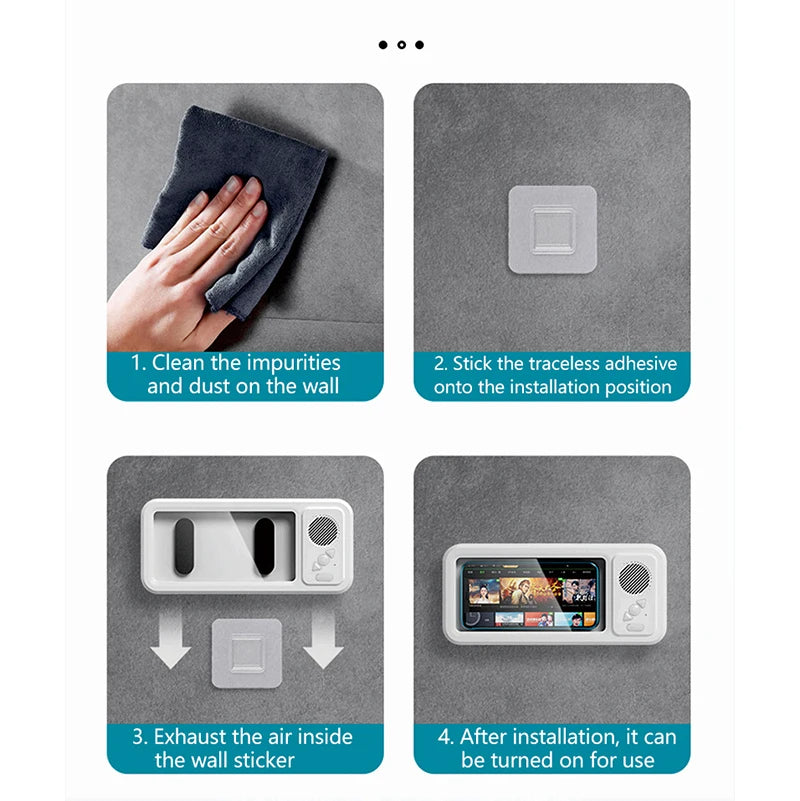 Shower Speakerphone Holder for Music and Calls Waterproof evlune