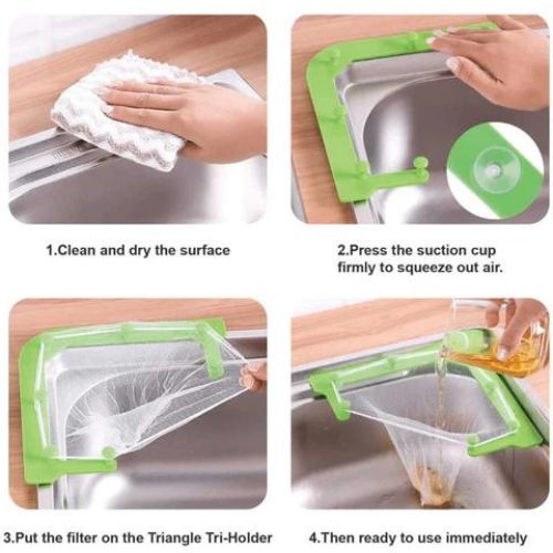 Space Saving Kitchen Sink Filter and Drain Rack Triangle Corner Strainer evlune