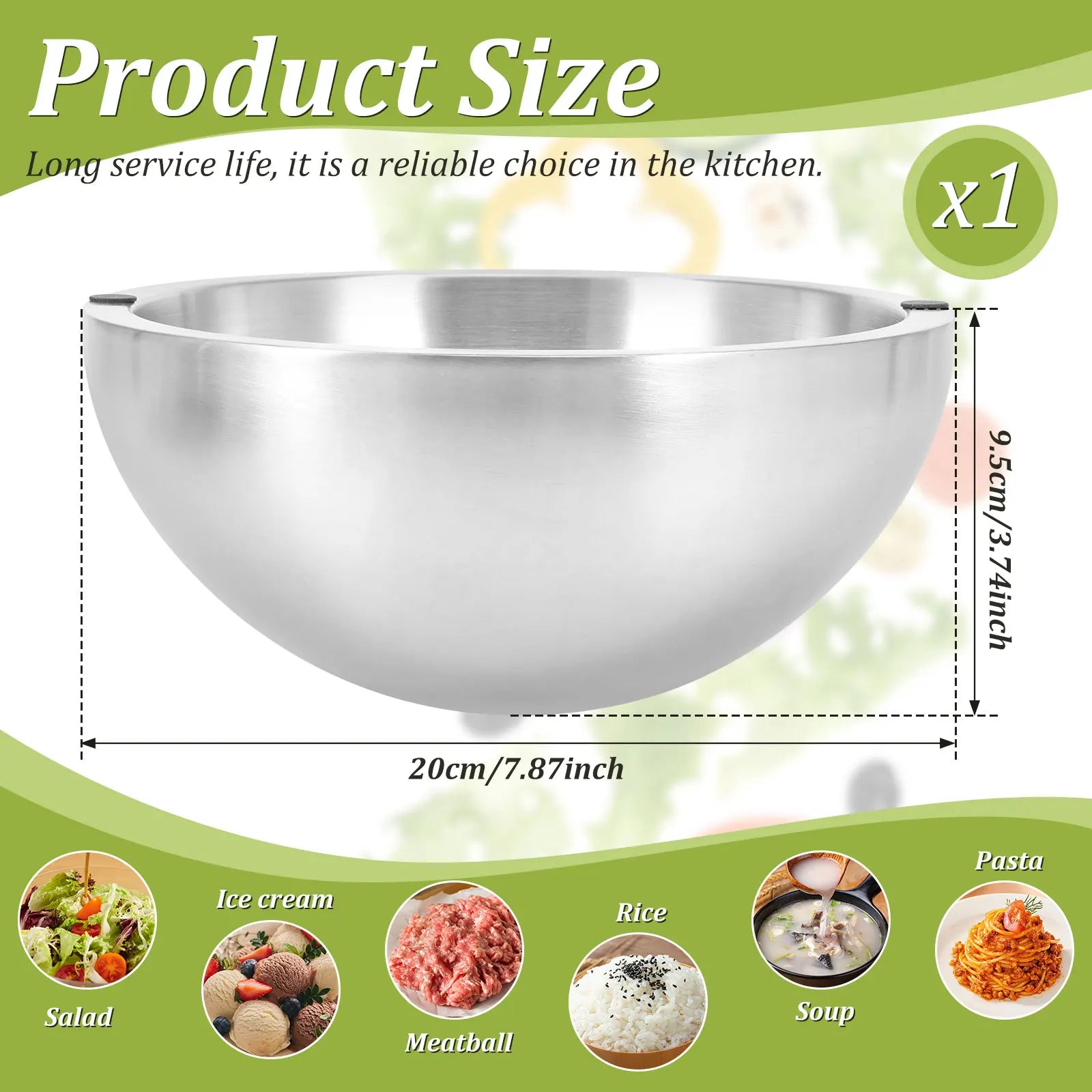 Stainless Steel Cooling Bowl For Food Prep