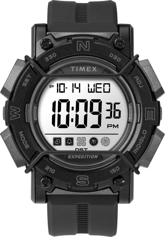 Timex TW4B18100 Men's Expedition Chrono-Alarm-Timer 47mm Digital Watch with Black Resin Strap - INDIGLO Night Light, Countdown Timer, Alarm Function