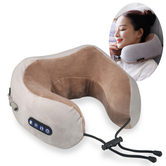 U Shaped Neck Massager Pillow Shiatsu Deep Kneading Heated Cordless evlune