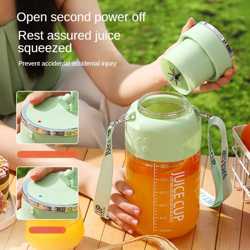 Portable Fruit Juicer Cup - 10 Blade USB Rechargeable Blender with 800ml Large Capacity