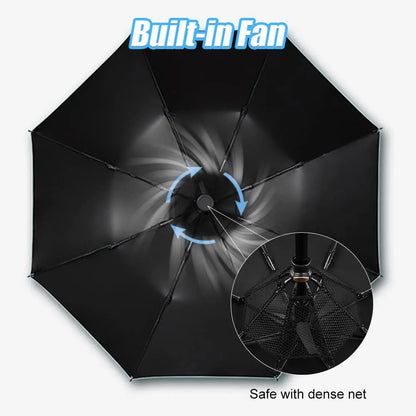 Umbrella Fan with Misting System evlune