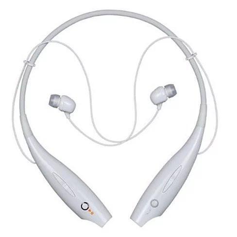 White Bluetooth Magnetic Headphones with Hands-Free Calling & Enhanced Bass
