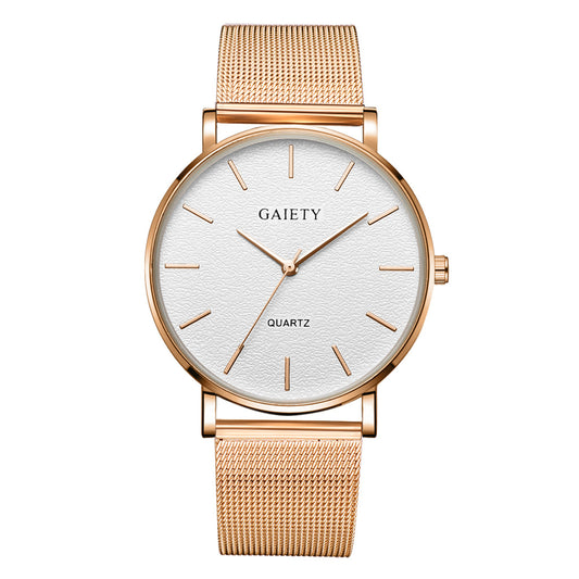 Men's Casual Steel Band Watch - Simple Fashion Quartz Timepiece with Alloy Construction & Pin Buckle Clasp