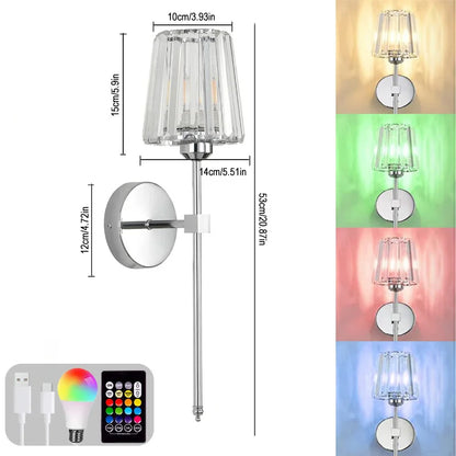 led rgb rechargeable wall lamp prism light 360 evlune