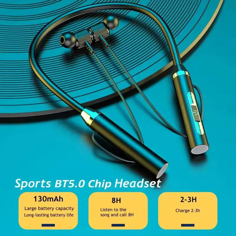 Wireless Bluetooth 5.0 sports earbuds with stable transmission and clear calls