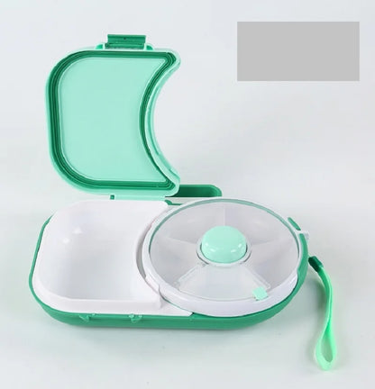 Rotating Kids Lunchbox with 5 Compartments BPA-Free Snack Spinner Container with Interactive Button Dishwasher Safe School Lunch Box for Toddlers and Children  
