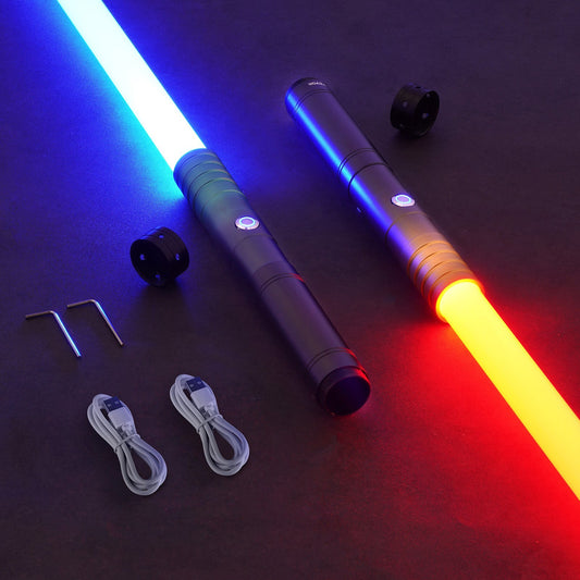 VEVOR RGB Light-Up Sword with 12 colors and 4 sound effects, rechargeable LED FX sword for cosplay, Halloween, and gifts, model TSK-E07 - evlune
